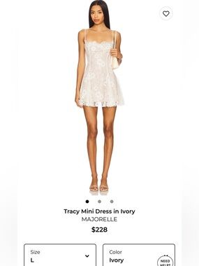 Revolve MAJORELLE Lace Mini Dress in Ivory